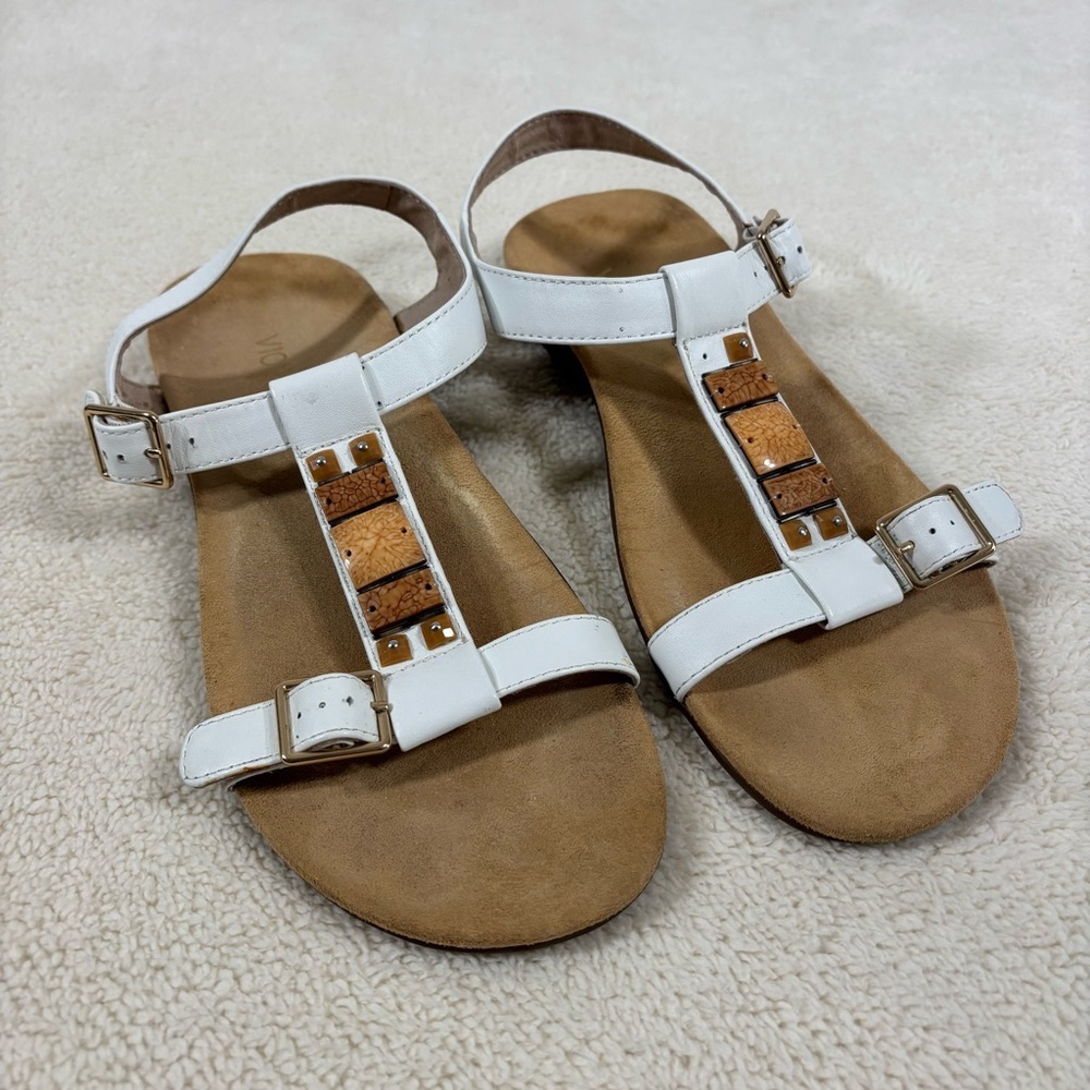 Vionic White and Tan Sandals